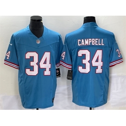 Tennessee Titans 34 Earl Campbell Light Blue 2023 F U S E Vapor Limited Throwback Stitched Football Jersey