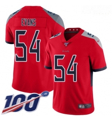 Tennessee Titans 54 Rashaan Evans Red Stitched Football Limited Inverted Legend 100th Season Jersey
