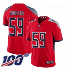 Tennessee Titans 59 Wesley Woodyard Red Stitched Football Limited Inverted Legend 100th Season Jersey