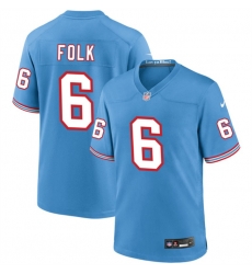 Tennessee Titans 6 Nick Folk Light Blue Throwback Player Stitched Game Jersey