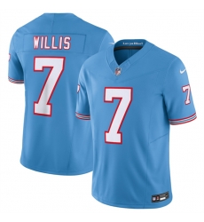 Tennessee Titans 7 Malik Willis Light Blue 2023 F U S E Vapor Limited Throwback Stitched Football Jersey