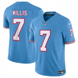 Tennessee Titans 7 Malik Willis Light Blue 2023 F U S E Vapor Limited Throwback Stitched Football Jersey