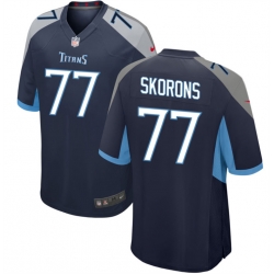 Tennessee Titans 77 Peter Skoronski Navy 2023 Draft Stitched Game Jersey