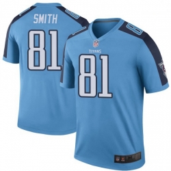 Tennessee Titans 81 Jonnu Smith Light Blue Rush Limited Jersey