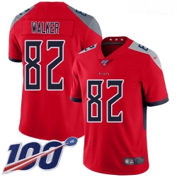 Tennessee Titans 82 Delanie Walker Red Stitched Football Limited Inverted Legend 100th Season Jersey