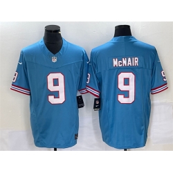 Tennessee Titans 9 Steve McNair Light Blue 2023 F U S E Vapor Limited Throwback Stitched Football Jersey