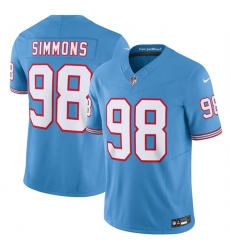 Tennessee Titans 98 Jeffery Simmons Light Blue 2023 F U S E Vapor Limited Throwback Stitched Football Jersey