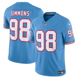 Tennessee Titans 98 Jeffery Simmons Light Blue 2023 F U S E Vapor Limited Throwback Stitched Football Jersey
