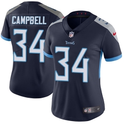 Women's Tennessee Titans #34 Earl Campbell Navy Blue Alternate Womens Stitched NFL Vapor Untouchable Limited Jersey