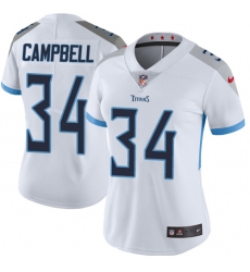 Women's Tennessee Titans #34 Earl Campbell White Stitched NFL Vapor Untouchable Limited Jersey