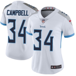 Women's Tennessee Titans #34 Earl Campbell White Stitched NFL Vapor Untouchable Limited Jersey