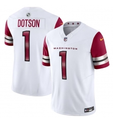 Washington Commanders 1 Jahan Dotson White 2023 F U S E Vapor Limited Stitched Football Jersey