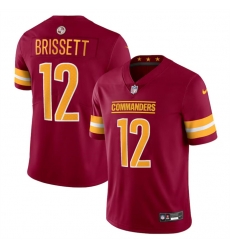 Washington Commanders 12 Jacoby Brissett Burgundy 2023 F U S E Vapor Limited Stitched Football Jersey