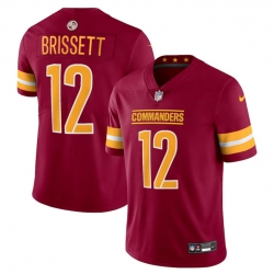 Washington Commanders 12 Jacoby Brissett Burgundy 2023 F U S E Vapor Limited Stitched Football Jersey