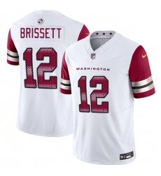 Washington Commanders 12 Jacoby Brissett White 2023 F U S E Vapor Limited Stitched Football Jersey