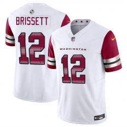 Washington Commanders 12 Jacoby Brissett White 2023 F U S E Vapor Limited Stitched Football Jersey