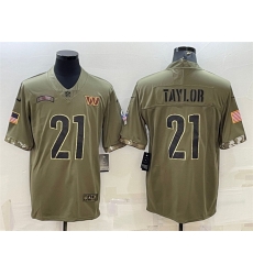 Washington Commanders 21 Sean Taylor Olive 2022 Salute To Service Limited Stitched Jersey
