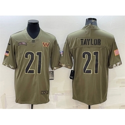Washington Commanders 21 Sean Taylor Olive 2022 Salute To Service Limited Stitched Jersey