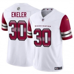 Washington Commanders 30 Austin Ekeler White 2023 F U S E Vapor Limited Stitched Football Jersey