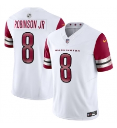 Washington Commanders 8 Brian Robinson Jr White 2023 F U S E Vapor Limited Stitched Football Jersey