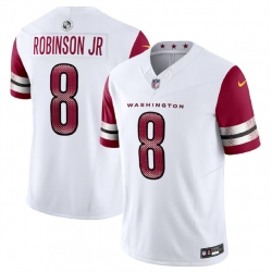 Washington Commanders 8 Brian Robinson Jr White 2023 F U S E Vapor Limited Stitched Football Jersey