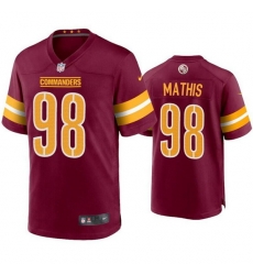 Washington Commanders 98 Phidarian Mathis 2022 Burgundy Game Stitched Football Jersey