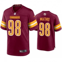 Washington Commanders 98 Phidarian Mathis 2022 Burgundy Game Stitched Football Jersey