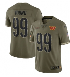 Washington Commanders 99 Chase Young Olive 2022 Salute To Service Limited Stitched Jersey