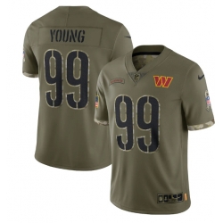 Washington Commanders 99 Chase Young Olive 2022 Salute To Service Limited Stitched Jersey