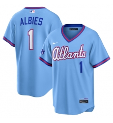 Atlanta Braves 1 Ozzie Albies Powder Blue 2026 City Connect Stadium Stitched Baseball Jersey