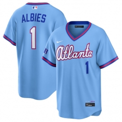 Atlanta Braves 1 Ozzie Albies Powder Blue 2026 City Connect Stadium Stitched Baseball Jersey