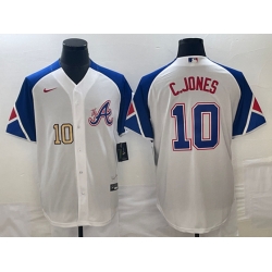 Atlanta Braves #10 Chipper Jones Number White 2023 City Connect Cool Base Stitched Jersey