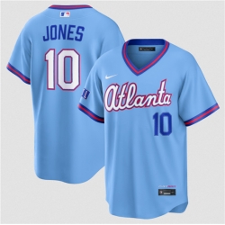 Atlanta Braves 10 Chipper Jones Powder Blue 2026 City Connect Stadium Stitched Baseball Jersey