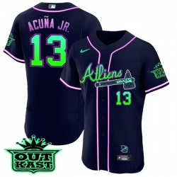 Atlanta Braves 13 Ronald Acu F1a Jr 2023 Galaxy Flex Base Stitched Baseball Jersey