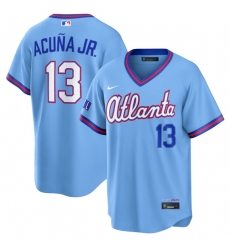 Atlanta Braves 13 Ronald Acuna Jr. Powder Blue 2026 City Connect Stadium Stitched Baseball Jersey