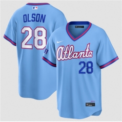 Atlanta Braves 28 Matt Olson Powder Blue 2026 City Connect Stadium Stitched Baseball Jersey