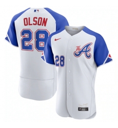 Atlanta Braves #28 Matt Olson White 2023 City Connect Flex Base Stitched Jersey