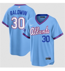 Atlanta Braves 30 Drake Baldwin Powder Blue 2026 City Connect Stadium Stitched Baseball Jersey