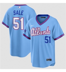 Atlanta Braves 51 Chris Sale Powder Blue 2026 City Connect Stadium Stitched Baseball Jersey
