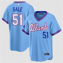 Atlanta Braves 51 Chris Sale Powder Blue 2026 City Connect Stadium Stitched Baseball Jersey