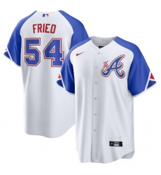 Atlanta Braves #54 Max Fried White 2023 City Connect Cool Base Stitched Baseball Jersey