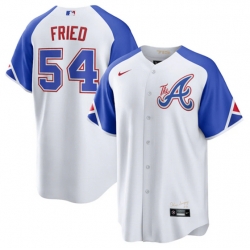 Atlanta Braves #54 Max Fried White 2023 City Connect Cool Base Stitched Baseball Jersey