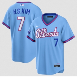 Atlanta Braves 7 Ha-Seong Kim Powder Blue 2026 City Connect Stadium Stitched Baseball Jersey