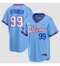 Atlanta Braves 99 Spencer Strider Powder Blue 2026 City Connect Stadium Stitched Baseball Jersey