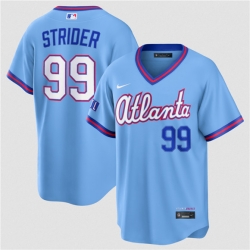 Atlanta Braves 99 Spencer Strider Powder Blue 2026 City Connect Stadium Stitched Baseball Jersey
