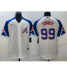 Atlanta Braves #99 Spencer Strider White 2023 City Connect Cool Base Stitched Jersey