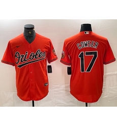 Baltimore Orioles 17 Colton Cowser Orange Cool Base Stitched Jersey