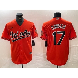 Baltimore Orioles 17 Colton Cowser Orange Cool Base Stitched Jersey