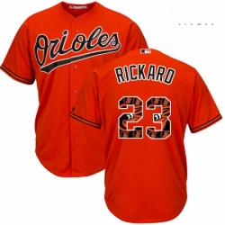 Baltimore Orioles 23 Joey Rickard Orange Team Logo Fashion Cool Base MLB Jersey