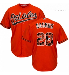 Baltimore Orioles 28 Colby Rasmus Orange Team Logo Fashion Cool Base MLB jersey